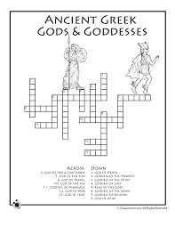 Greek Gods Names Crossword Puzzle Greek Mythology Worksheets Greek Mythology Lessons Greek Mythology