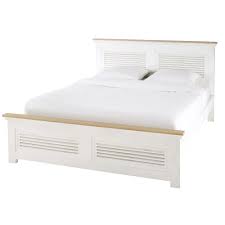 Lit 160x200 En Manguier Massif Blanc Cezembre Maisons Du Monde Lit 160x200 Lit Mobilier De Salon