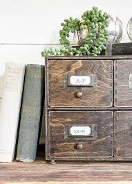 How To Make A Card Catalog From An Ikea Moppe Ikea Farmhouse Vintage Home Decor Home Decor