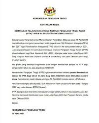 Jika saya telah klik 'terima' pada tawaran matrikulasi, adakah saya masih akan menerima tawaran dari upu? Kenyataan Media Kemasukan Smk Tun Abang Haji Openg Facebook