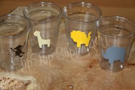 24 Zoo Animals 10 Oz 12 Oz Or 16 Oz Clear By Tiptopsupply4u 6 25 Babyshower Birthdayparty Lion Elep Kids Birthday Party Animal Party Kids Party Themes