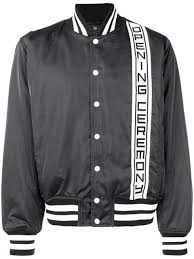 Black And White Satin Bomber Jacket Opening Ceremony Logo Stripe Bomber Jacket Bomber Jacket Black Bomber Jacket Jackets
