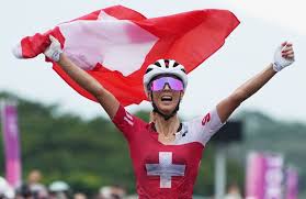 Jolanda neff (switzerland) has ridden to a commanding victory in the women's cross country mountain bike race at the tokyo olympics. 1x8sex0imge3sm