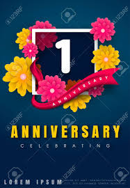 Plan your wedding anniversary with free anniversary powerpoint templates. 1 Year Anniversary Invitation Card Celebration Template Design 1st Anniversary With Flowers And Modern Design Elements Dark Blue Background Vector Illustration Royalty Free Cliparts Vectors And Stock Illustration Image 75440249