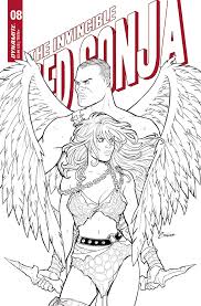 INVINCIBLE RED SONJA 8: Amanda Conner B&W cover G - alternateworlds