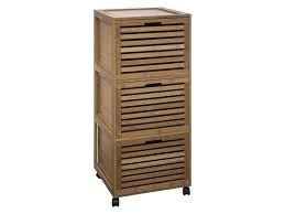 79 x 33 x 33 cm meuble colonne sur pied 3 niveaux en bois naturel pour la. Meuble Salle De Bain 3 Tiroirs Sicela Bambou Vente De Five Conforama