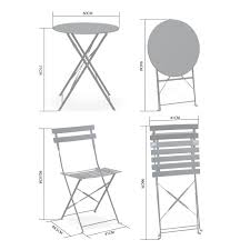 Maison de jardin vous propose des solutions d'habitations à ossature bois habitables toute l'année en france métropolitaine. Salon De Jardin Bistrot Pliable Emilia Rond Gris Anthracite Table 60cm Avec Deux Chaises Pliantes Acier Thermolaque