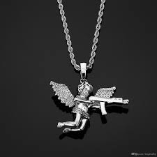 Así que si tienes novio o novia, es una 1.3 3. Compre Joyeria De Calidad Superior Circon Oro Plata Lindo Angel Bebe Con Pistola Colgante Collar Cadena De Cuerda Inoxidable Para Hombres Mujeres A 6 29 Del Beajewelry Es Dhgate Com