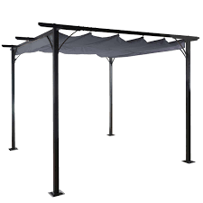 Pergola Hwc C42 Garten Pavillon Stabiles 6cm Gestell Schiebedach 3x3m Grau Garten Pavillon Sonnenschutz Terrasse Pergola