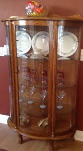 Vintage Curio China Cabinet Half Round With Curved Glass And Original Key At California Favorites 4 U Antique China Cabinets Curio Cabinet Antique Cabinets