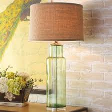 Modern Rustic Bottle Glass Table Lamp Green Or Aqua Lamp Shades Rustic Table Lamps Table Lamp Table Lamps Living Room