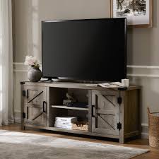 Introduction to the tv stand with mount. Wampat Farmhouse Barn Door Wood Tv Stands For 65 Flat Screen Tv Console Storage Cabinet Rustic Gray Wash Entertainment Center For Living Room 59 Inch Walmart Com Walmart Com