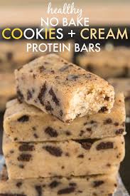 Cookies And Cream Protein Bars No Baking The Big Man S World Recipe Healthy No Bake Cookies Protein Bar Recipes No Bake Protein Bars