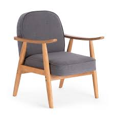 Annonce chez selency by brocante lab. Essayez Un Fauteuil Gris En Tissu Et Bois Massif Pour Une Deco Design