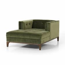 Mid century modern chaise lounge. Dylan Green Velvet Tufted Midcentury Chaise Lounge Zin Home Fourhands