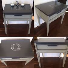 Chalk paint coffee table transformation! Coffee Table Chalk Painted Two Tone Grey And Silver Stencilled Home Decor Chalk Paint Coffee Table Decorating Coffee Tables