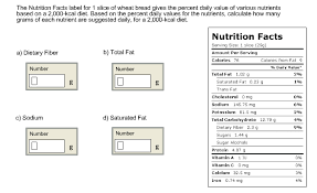 Solved The Nutrition Facts Label For 1 Slice Of Wheat Bre