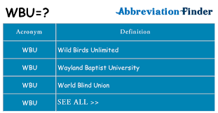 What Does Wbu Mean Wbu Definitions Abbreviation Finder