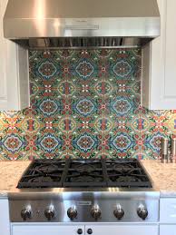 This southwest kitchen splashback focuses on bold colored tiles as one of the focal points of this design. Spanish Revival Backsplash Mission Tile West In 2021 Spanish Style Kitchen Spanish Tile Kitchen Spanish Revival Kitchen