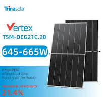 Panneau solaire monocristallin biface à double vitrage Trina Vertex  TSM-DEG21C.20 665 W PERC de type P