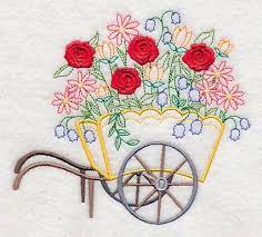 Machine Embroidery Designs At Embroidery Library Flower Cart With Roses Embroidery Patterns Machine Embroidery Machine Embroidery Designs
