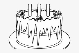 Birthday cake coloring page free drawing kids clip art. Birthday Cake Outline Birthday Cake Drawing Png Free Transparent Png Download Pngkey