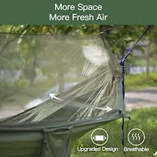 4.8 out of 5 stars. Buy Hammock Camping Double Single With Mosquito Net Portable Lightweight Protective Hammock With 20ft Total Tree Straps Easy To Assemble Perfect For Camping Backpacking Travel Hiking Outdoor Indoor Online In Indonesia B085wtxlh2