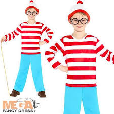 Where S Wally Boys Fancy Dress World Book Day Week Childrens Kids Costume Outf View More On Th World Book Day Costumes Book Character Day Book Day Costumes