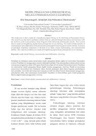 Menteri kominfo johnny g plate mengatakan program literasi digital nasional bertujuan untuk meningkatkan kesadaran dan pengetahuan masyarakat agar lebih siap dalam perubahan dan tantangan digital. Pdf Model Penguatan Literasi Digital Melalui Pemanfaatan E Learning