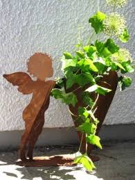Engel Mit Herz Zum Befullen Auf Platte Gartenprodukte Edelrost Garten