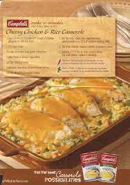 The ones suggested make a delicious casserole, but. Cheesy Chicken Rice Casserole Campbells Recipes Recipes Campbells Soup Recipes
