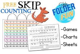 skip counting chart worksheets file folder fun