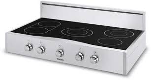 Introducing viking's first optional integrated cooktop. Viking Dert3615bsb 36 Inch Pro Style Electric Rangetop With 5 Quickcook Surface Elements Bridge Element And Push To Turn Safety Feature Black Glass And Knob Grip