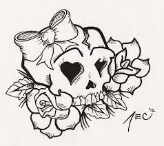 Girly Skull Tattoo By Theadrock On Deviantart Girly Skull Tattoos Skull Coloring Pages Skull Tattoo Design