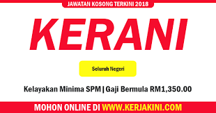 Kerja kosong part time dirumah. Jawatan Kosong Kerani Kelayakan Minima Spm Gaji Permulaan Rm1 350 00