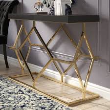 Tathana Rectangle Console Table Entryway Console Table Modern Console Tables Gold Furniture