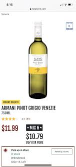 Armani Pinot Grigio Venezie Grape Uses Pinot Grigio Pinot