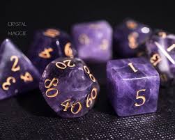 Amethyst Gemstone Dnd Dice Set All Number Edition Etsy Dungeons And Dragons Dice Dragon Dies Dungeons And Dragons
