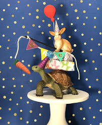 The Tortoise And The Hare Birthday Animal Cake Topper Birthdaycaketopper Kidsbirthday Bunnycake Animal Cake Topper Animal Themed Birthday Party Animal Party