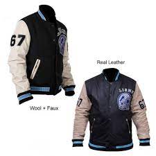 12th north branch lions golf tournament Axel Foley Detroit Lions Letterman Baseball Varsity Bomber Jacket