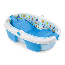 Amazon Com Summer Foldaway Baby Bath Convenient Baby Bathtub That Compactly Folds For Easy Storage And Travel Includes Removable Inclined Positioner And Inflatable Base For Extra Support Durable Infant Tub Baby