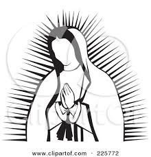 Black And White Angel Cartoon Clipart Black And White Angel Under The Virgin Of Guadalupe Royalty Free Vector Illustration By David Rey 109 Virgin Of Guadalupe Disney Canvas Art Clip Art