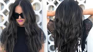 Cool Toned Balayage Is The Unexpected Technique That Adds Dimension To Dark Hair Black Hair Balayage Balayage Hair Grey Balayage Hair