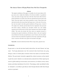 Pdf The Success Factor Of K Pop Music From The Fan S Perspective Yew Chee Chew Academia Edu