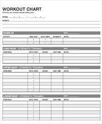 10 Exercise Chart Templates Free Sample Example Format