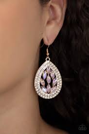 Marissa's bling on a budget paparazzi jewelry & accessories offers paparazzi jewelry available in thousands of styles. Paparazzi Encased Elegance Gold Earrings A Finishing Touch Jewelry