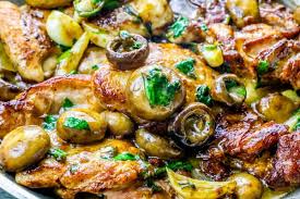 One Pot Garlic Butter Chicken Thighs And Mushrooms Chicken Thighs And Mushrooms All In One Pa Garlic Butter Chicken Mushroom Recipes Chicken Thighs Mushrooms