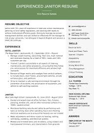 professional janitor resume sample
