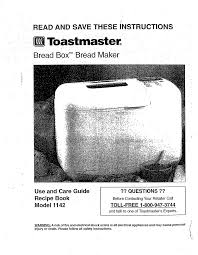Page 1 of 1 start overpage 1 of 1. Toastmaster Bread Box 1142 Use And Care Manual Pdf Download Manualslib