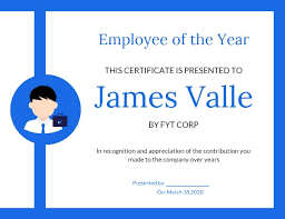 Recognized employees are happy employees. Online Employee Of The Year Certificate Template Fotor Design Maker